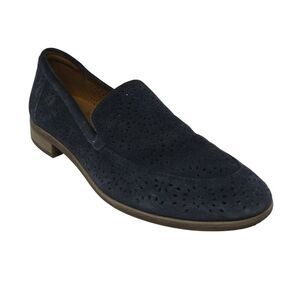 Clarks Trish Calla Blue Suede Laser Cut Loafers Flats Womens 8.5